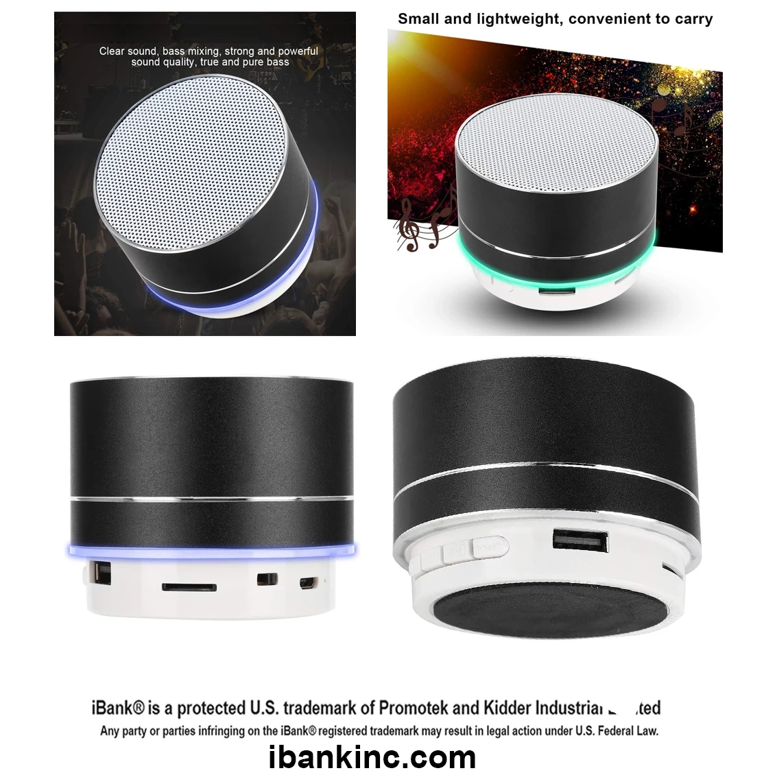 iBank ® Compact Bluetooth Speaker compatible with USB Port 1