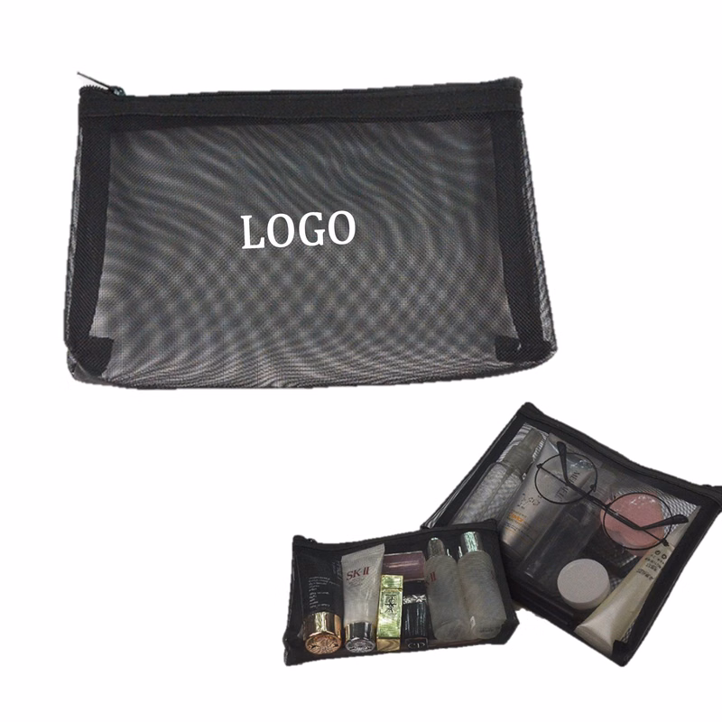 Zippered Mesh Makeup Pouch
