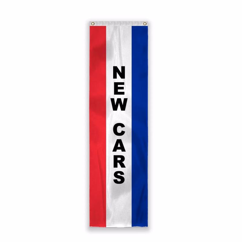 8' x 28" (3) Sewn Other Color Stripes Vertical Message Flag