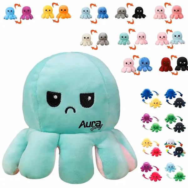 Custom Reversible Flip Octopus Plush Toy — Mood-Changing Stress Relief Kids Toy
