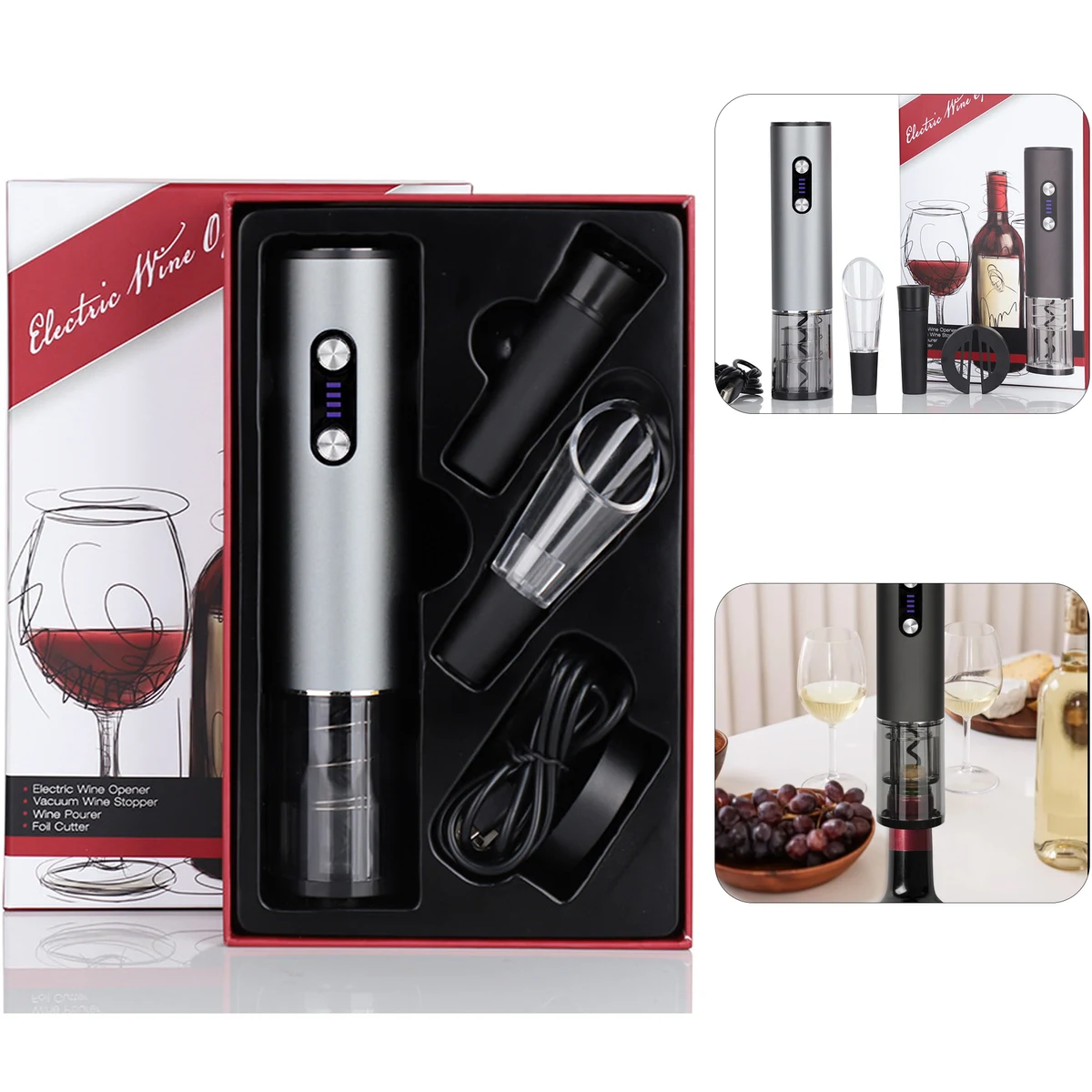 Boxed Electric Wine Opener Set 1