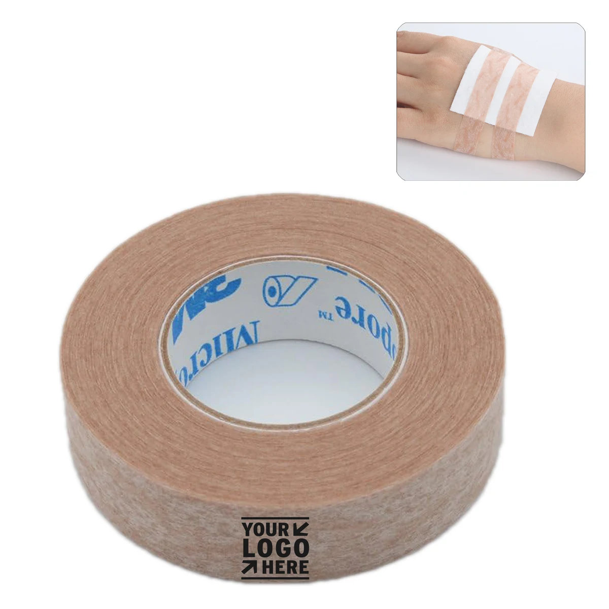 0.5" Wide 3M Micropore Tan Surgical Tape Roll 1