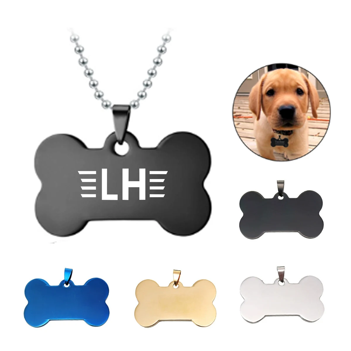 Stainless Steel Dog Tag with Chain 1