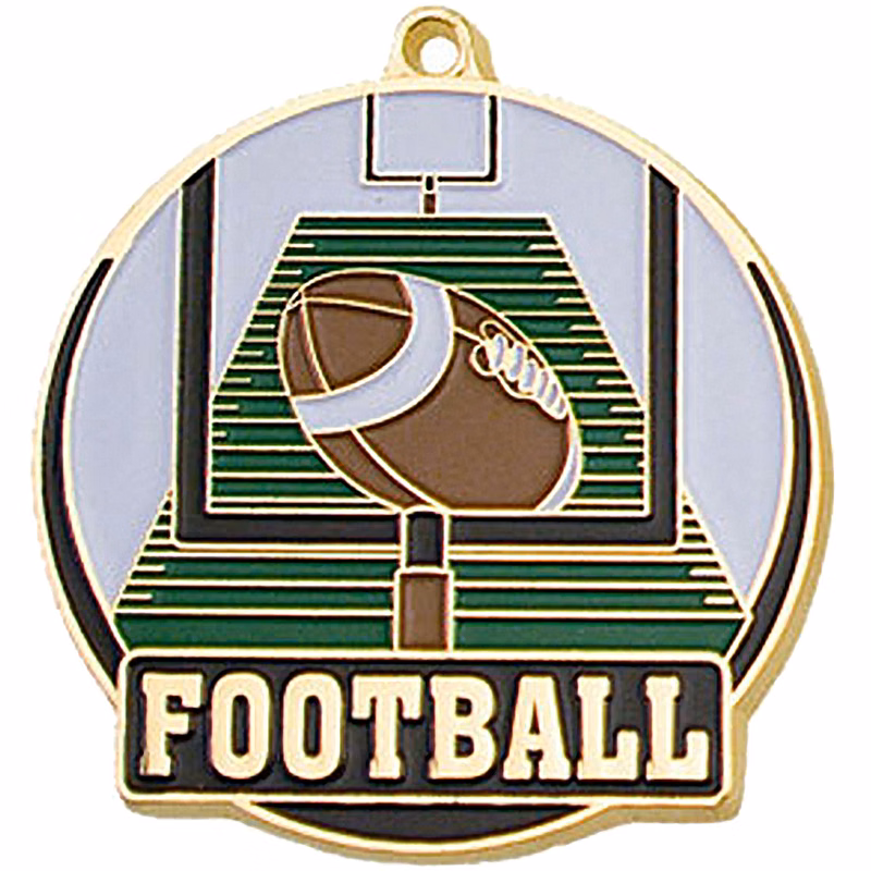 Stock Gold Enamel Sports Medals: Football