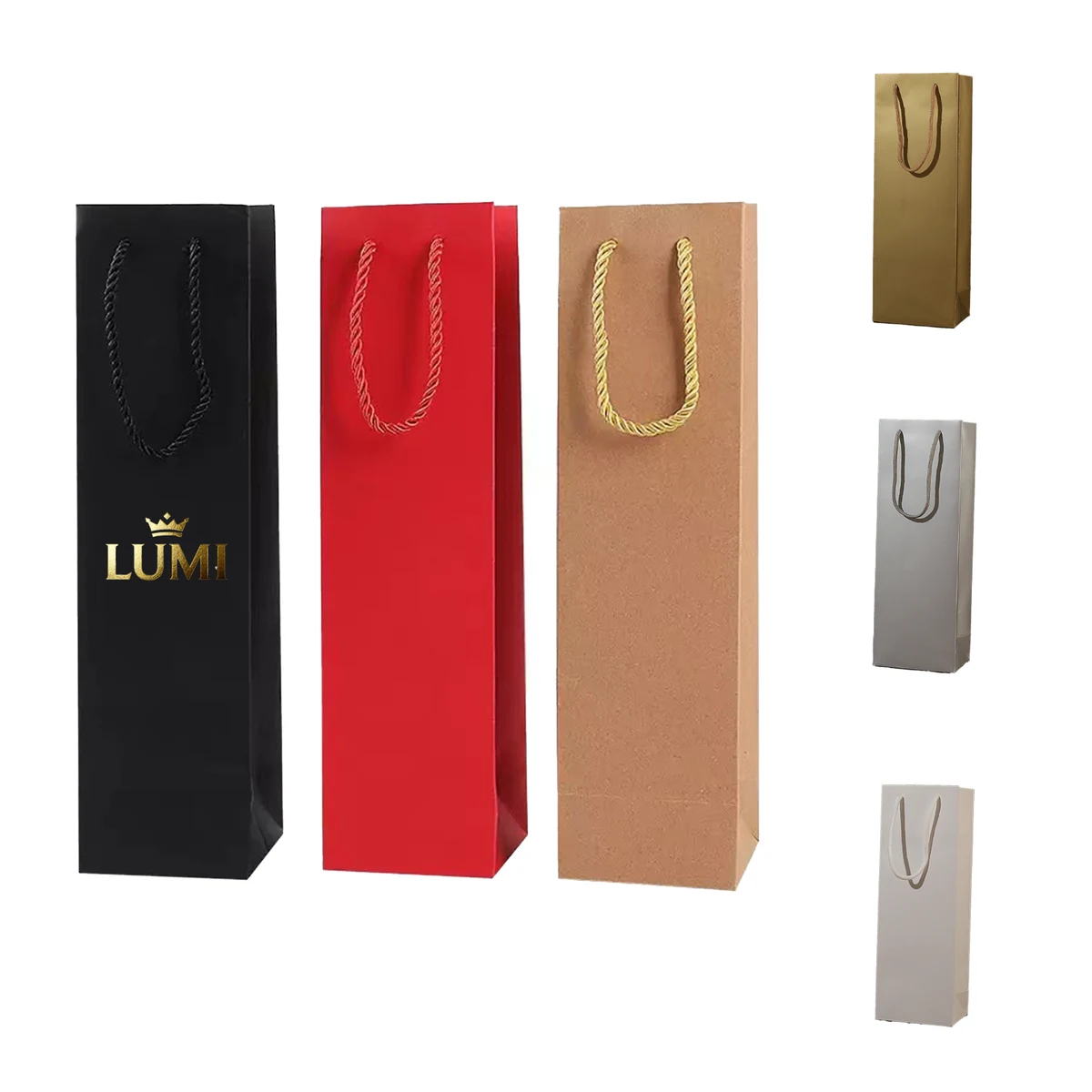 MOQ50 Eco-Friendly Wine Paper Tote Bag 1