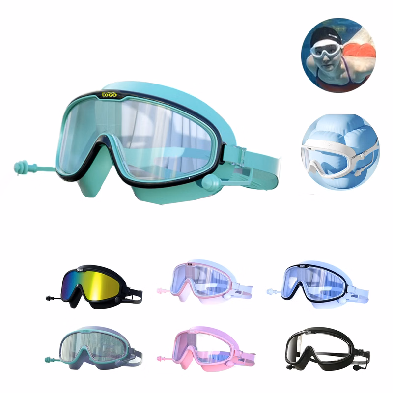 MOQ100 Large Frame Swim Goggles with Earplugs
