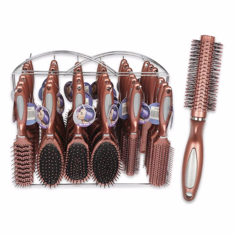 Hairbrushes with Wire Rack - 10" Rose Gold