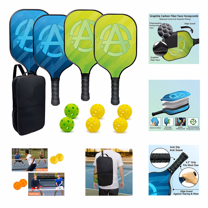 4 Piece Set of Pickleball Rackets