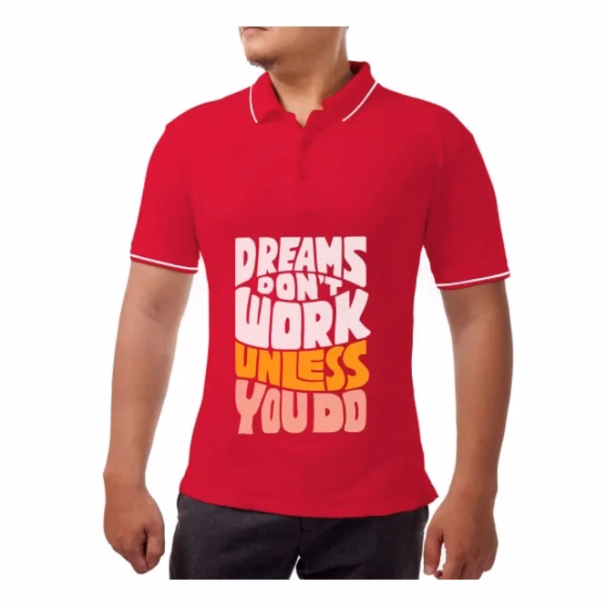 Men's Red Polo Shirt - Printed