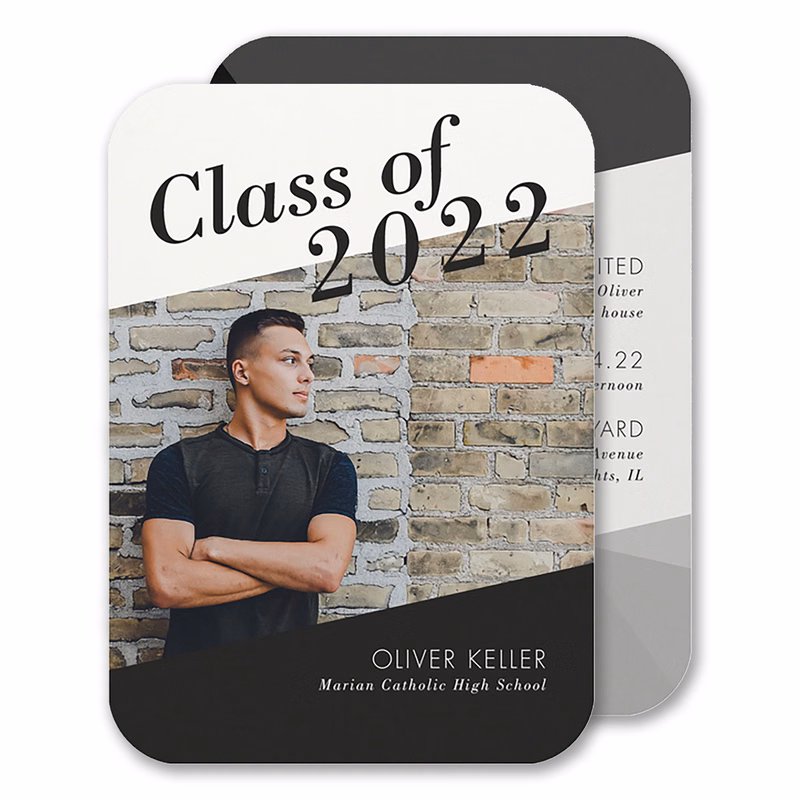 Diagonal Lines - Graduation Invitation