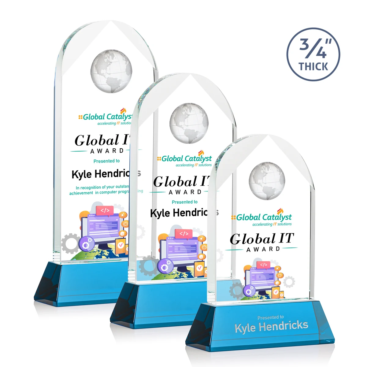 Blake Globe VividPrint™ Award on Newhaven - Sky Blue 1