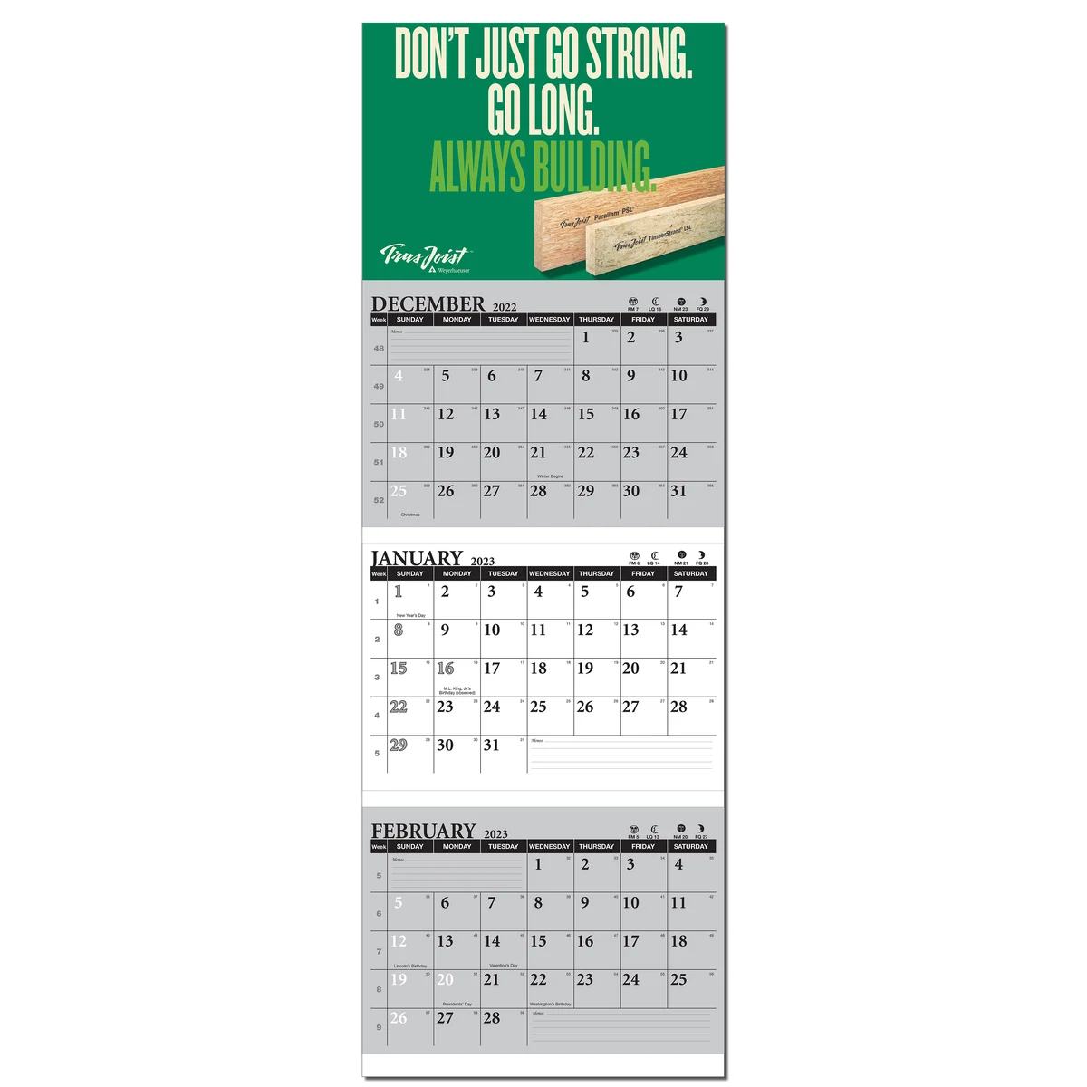 3 Month View Full Color Wall Calendar 1