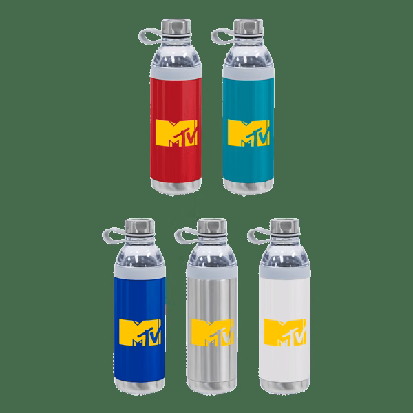 Dual Opening Stainless Steel Water Bottle - 20 Oz.