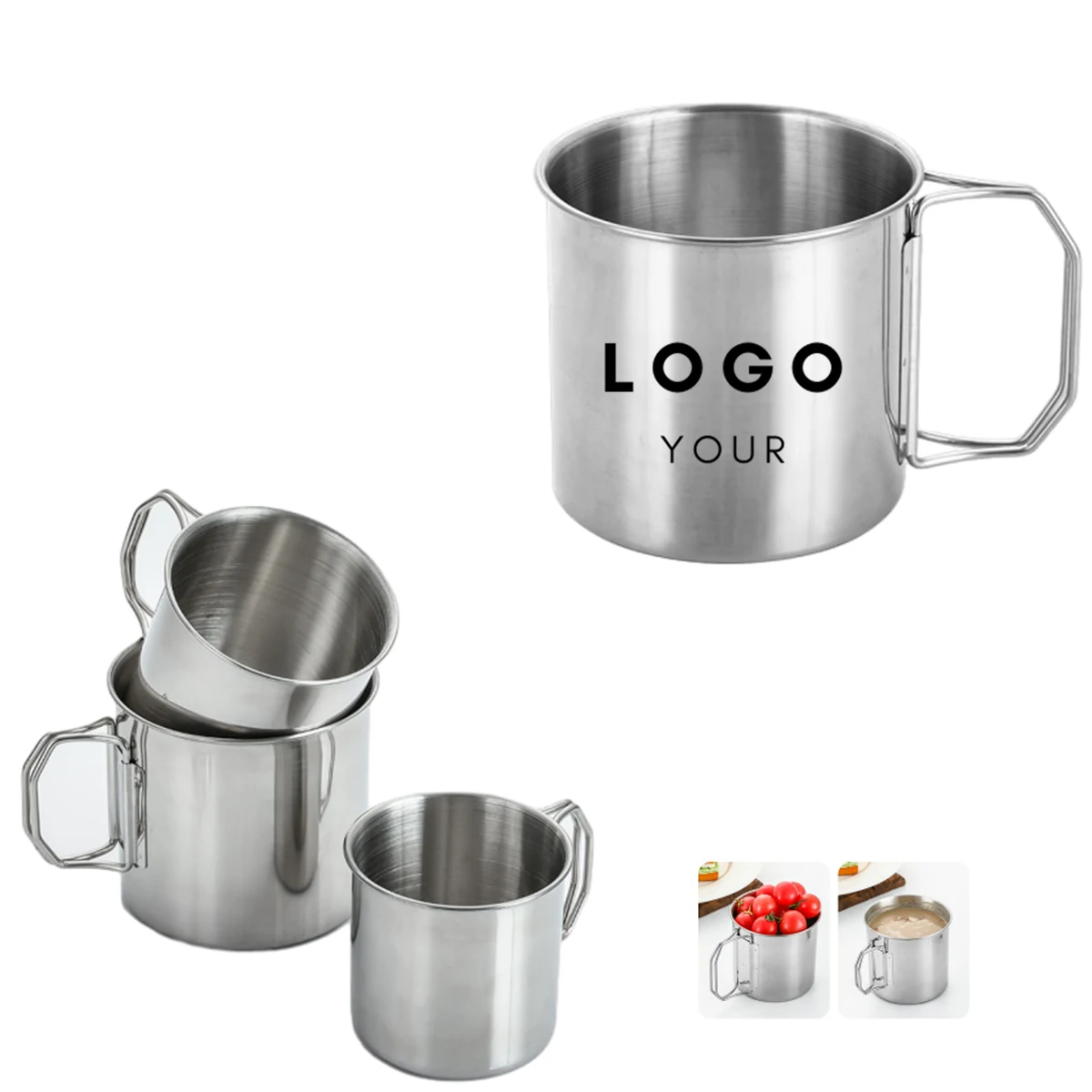 Portable Coffee Cup with Folding Handle 1