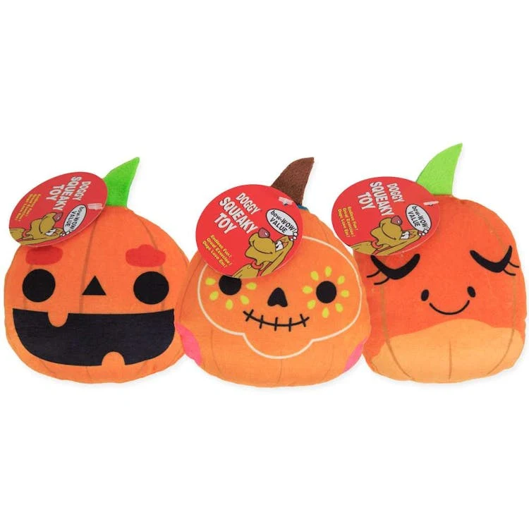 Halloween Plush Pumpkin Dog Toys - Assorted Styles 1