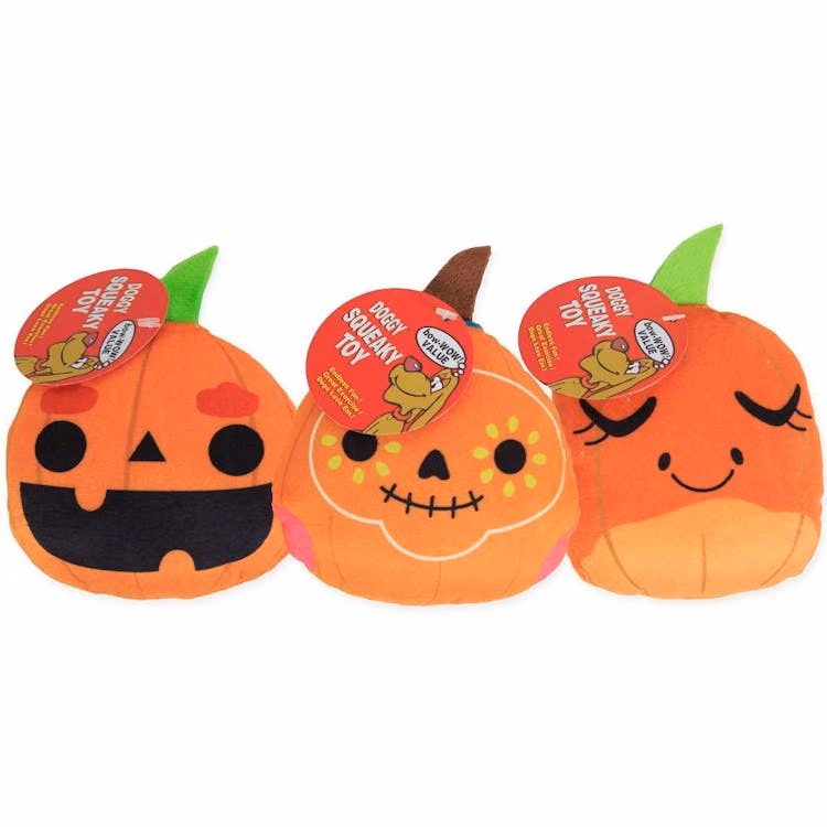 Halloween Plush Pumpkin Dog Toys - Assorted Styles
