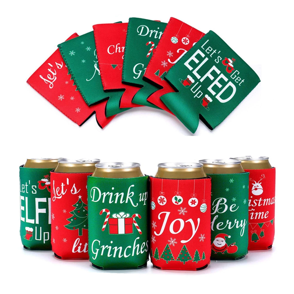 Christmas Neoprene Can Cooler, custom koozie with logo imprint 1