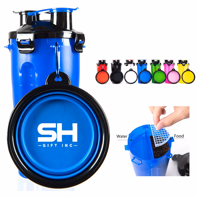 Travel Pet Bottle With Collapsible Bowl