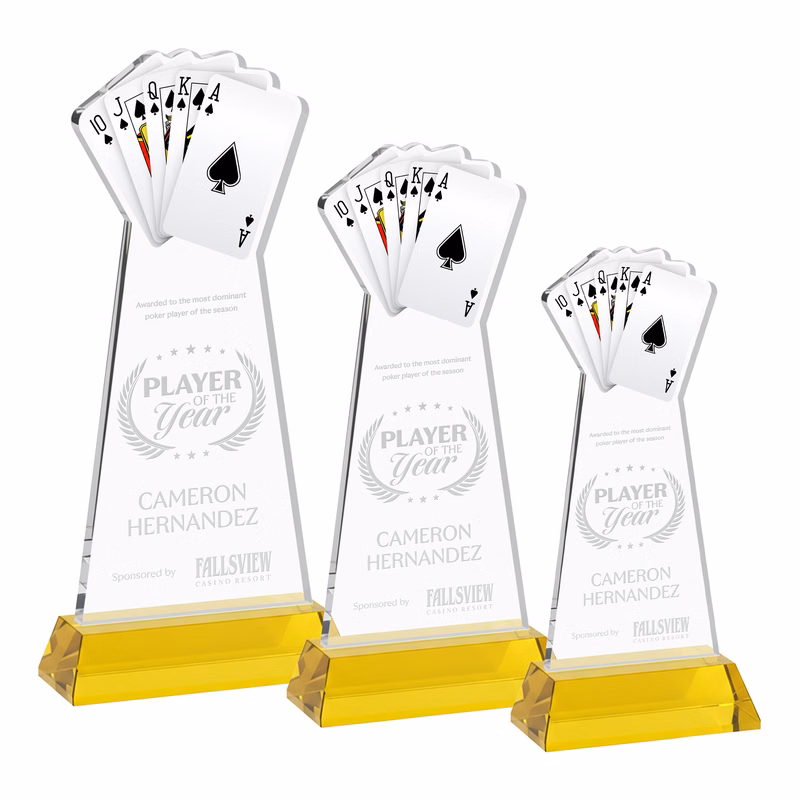Poker Award on Hartford Base - Gold