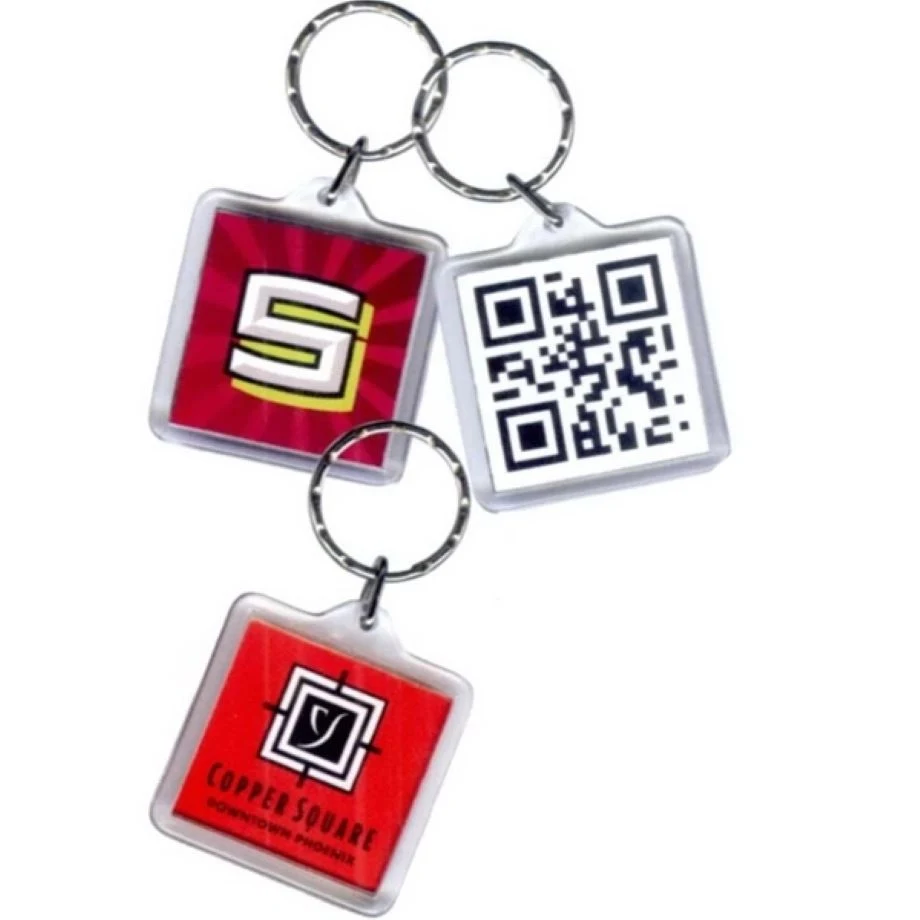 Square Crystal Clear Acrylic 2 Sided Keytag 1