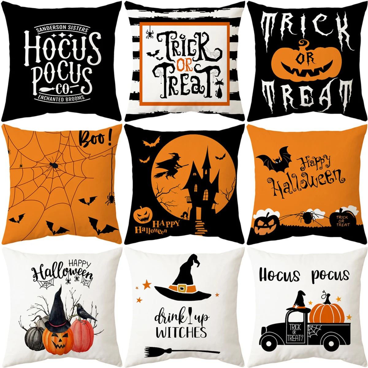 4 Pcs Halloween Decorations Pillow Covers Set 1