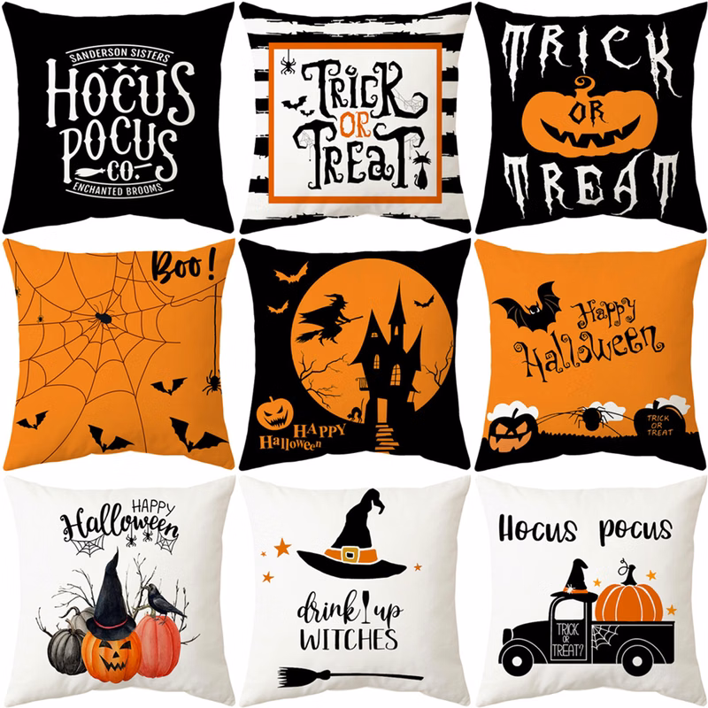 4 Pcs Halloween Decorations Pillow Covers Set
