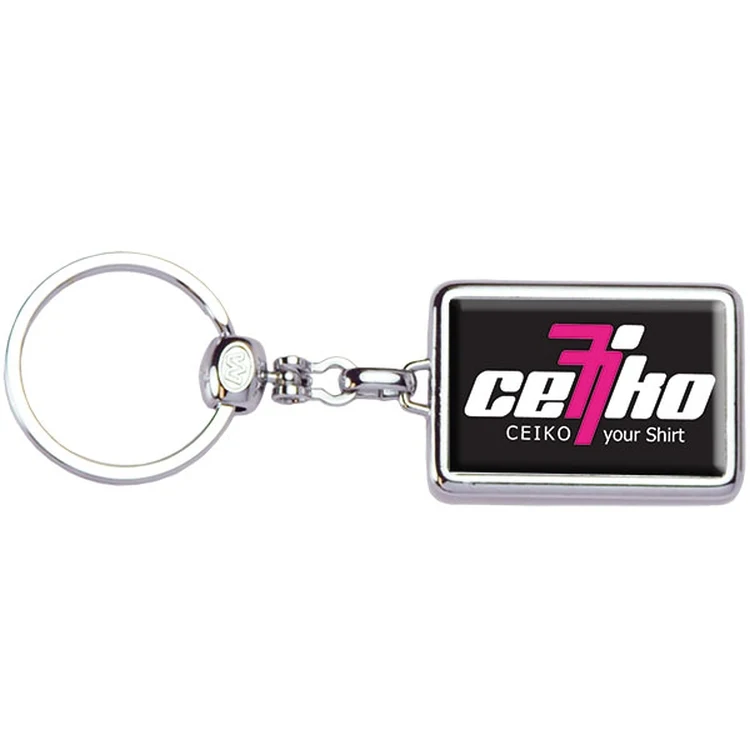 Rectangle Die Cast Metal Domed Key Tag 1