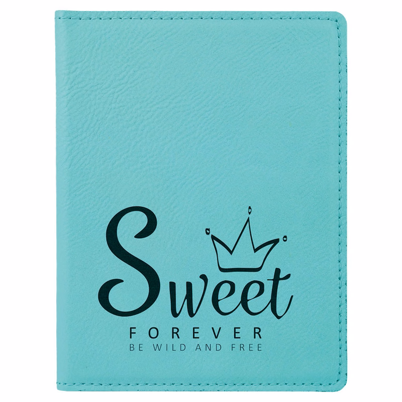 4 1/4" x 5 1/2" Teal Leatherette Passport Holder