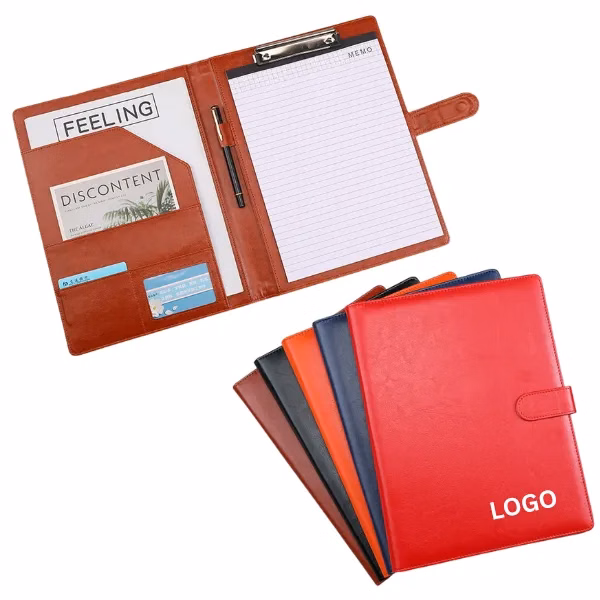 A4 Leather Document Folder with Pen Holder