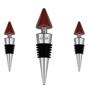 Burgundy Wooden Cone Shaped Wine Cork Bottle Stopper 1