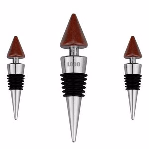 Burgundy Wooden Cone Shaped Wine Cork Bottle Stopper