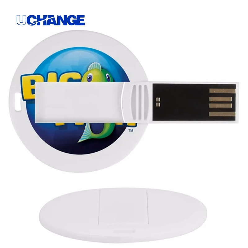 Round Card USB Flash Drive With Full Color Print