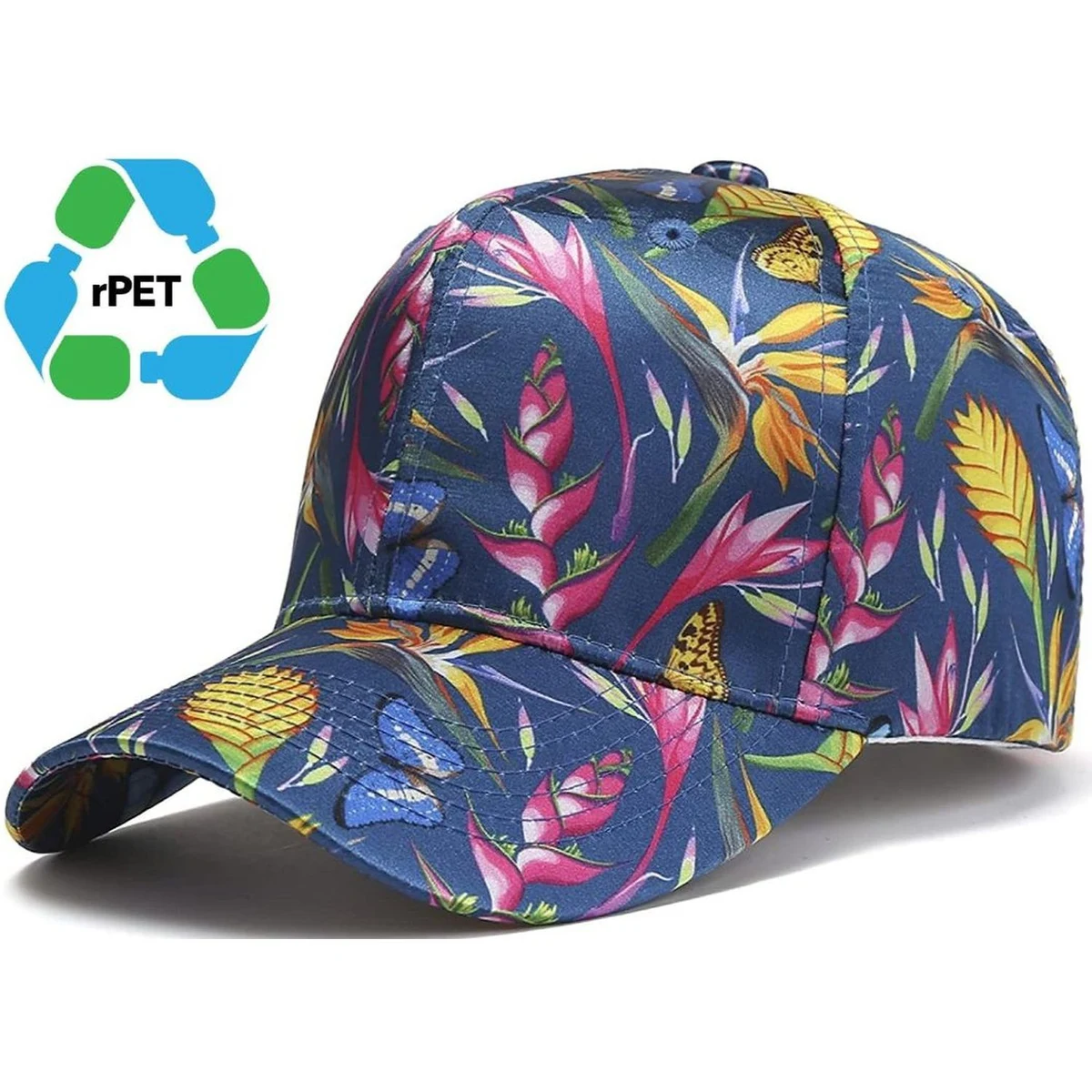 6 Panel Structured rPET Recycled 100% Polyester Sublimation Baseball Cap 1