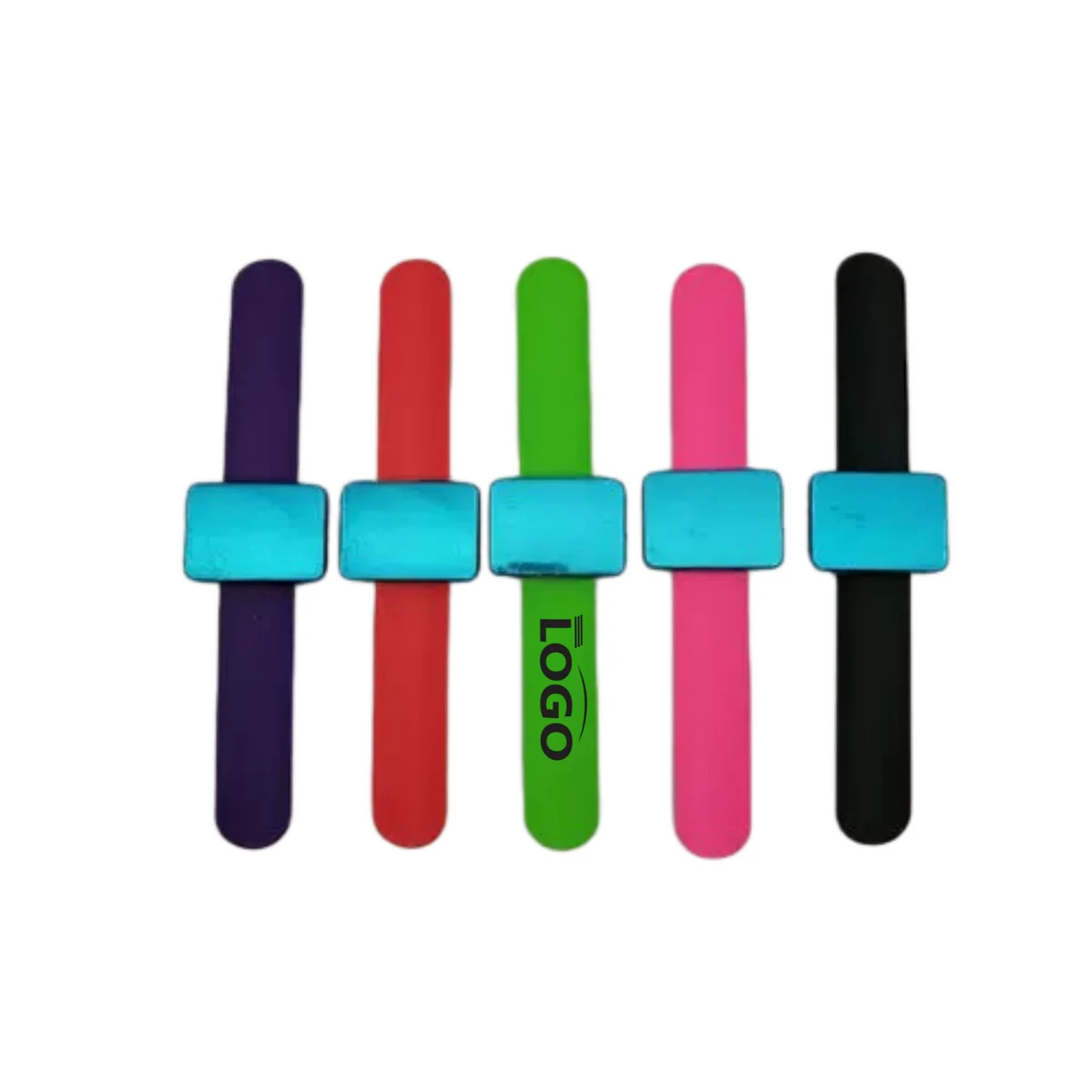 Rectangular Magnetic Silicone Slap Wristband 1