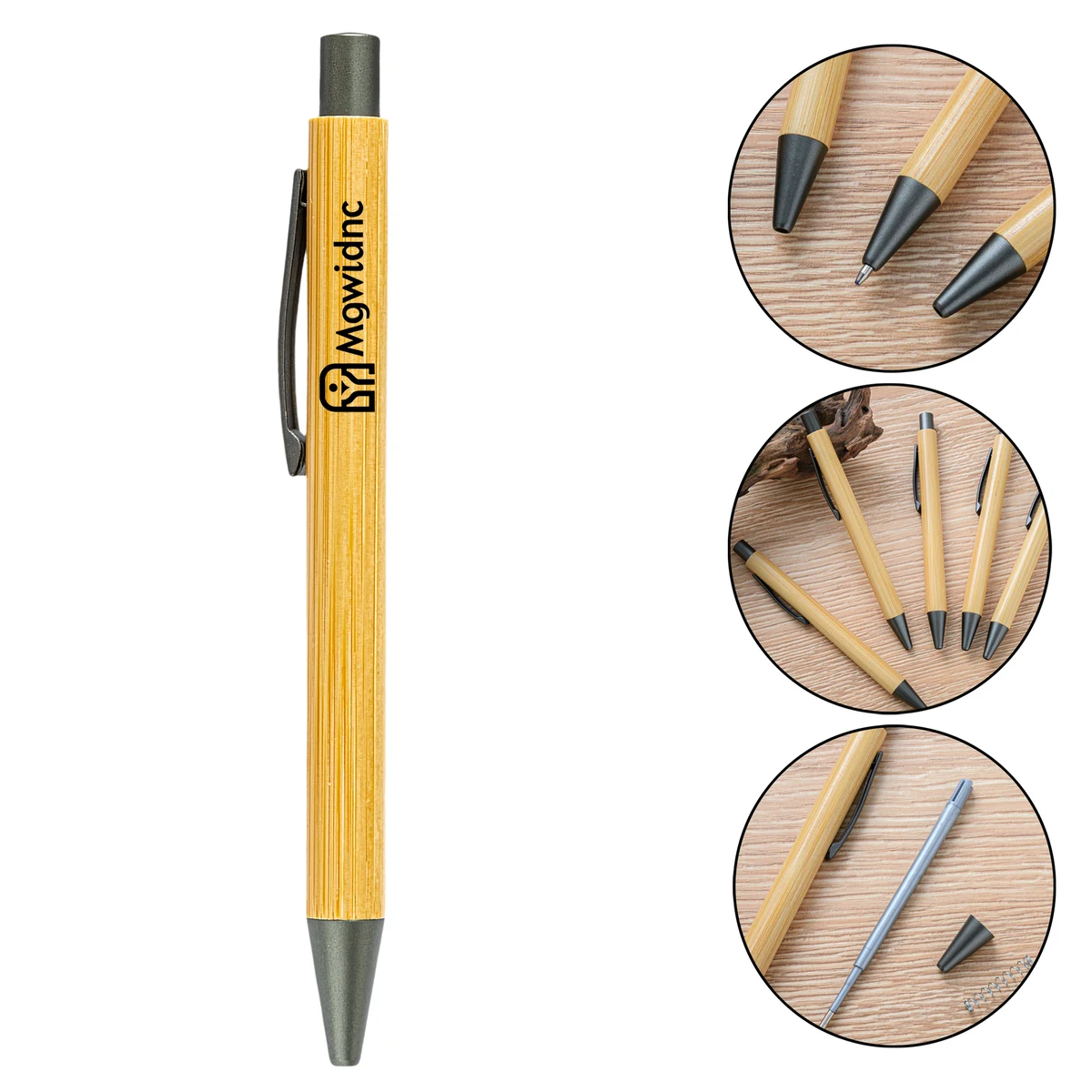 Bamboo Ballpoint Pen - Retractable Bamboo Wood Gift Pen with Smooth Writing 1