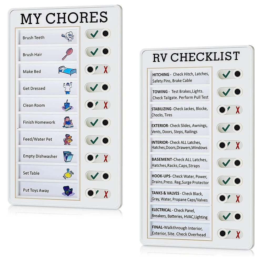 RV Checklist Memo Plastic Board 1