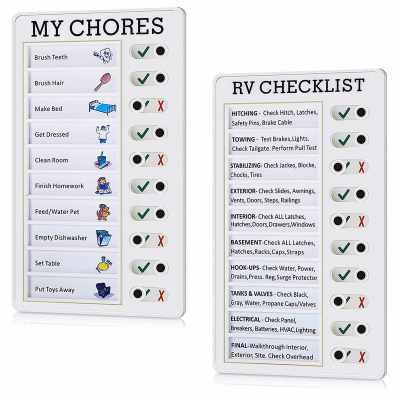 RV Checklist Memo Plastic Board