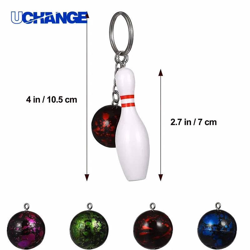 Bowling Pin Keychain Sports Theme Pendant for Promotions