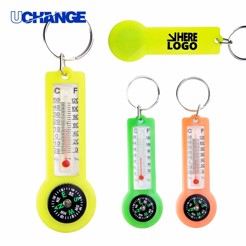 Thermometer Compass Outdoor Keychain