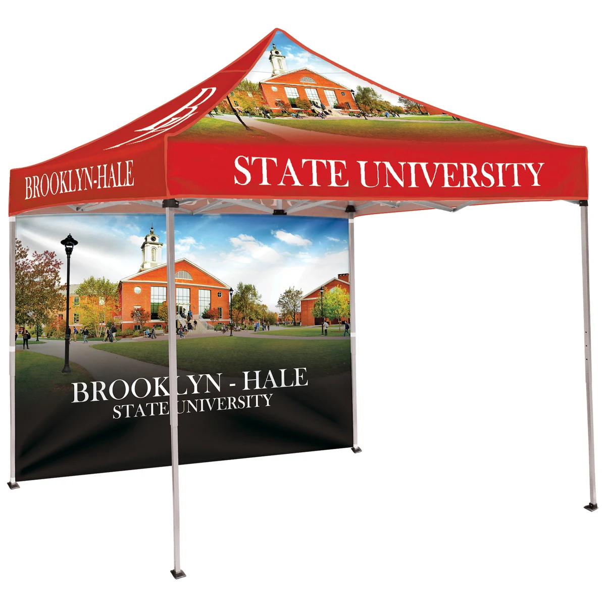 10' Square Canopy Tent W/One Full Double Sided Wall 1