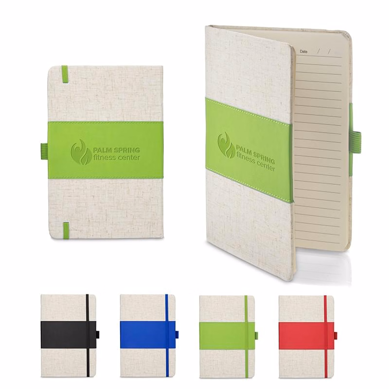 5x7 Soft Cover PU & Heathered Fabric Journal