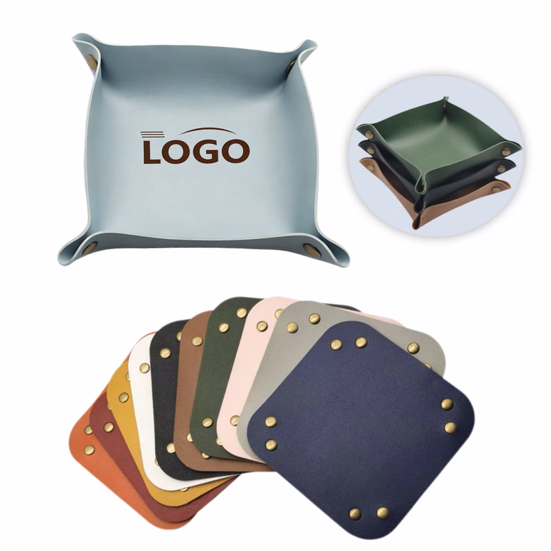 PU Leather Jewelry Valet Tray for Women and Man