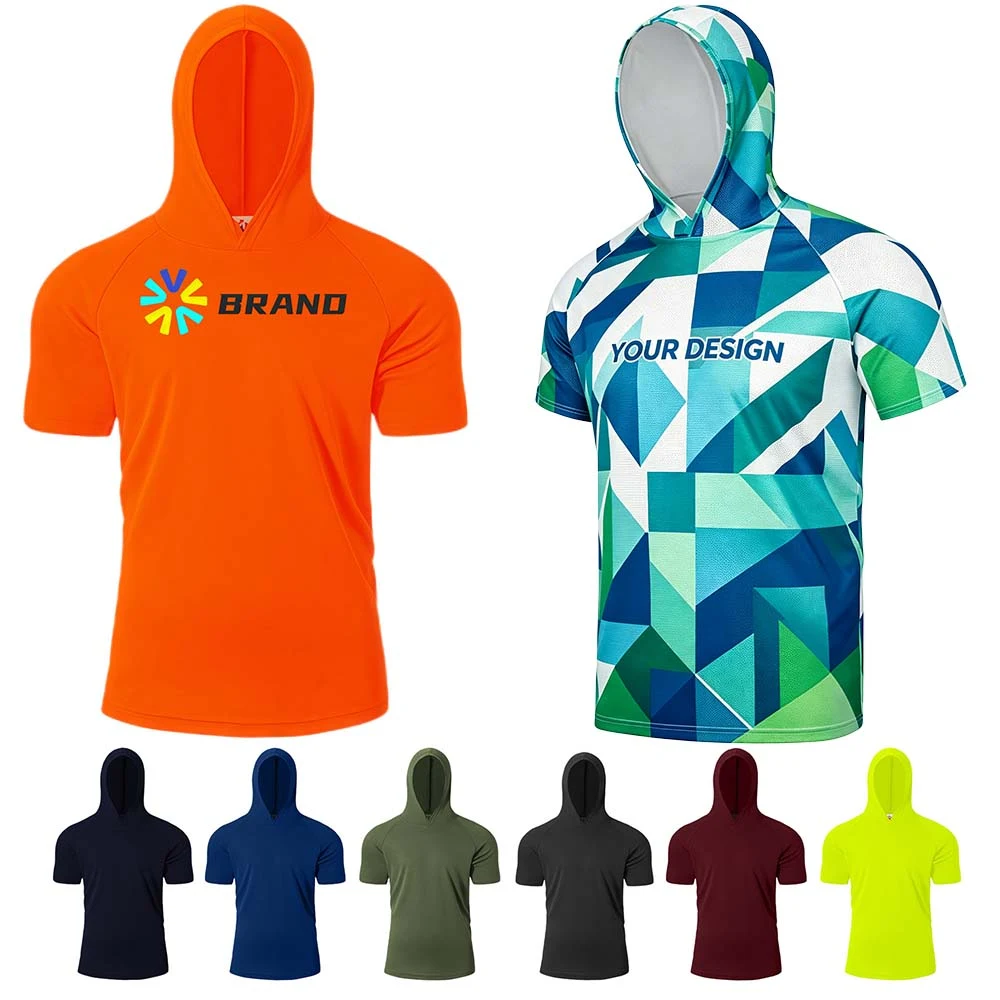 Sublimated Short Sleeve Mesh Hooded T Shirt 1