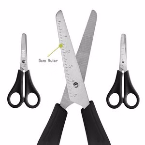 Small Scissors with Ruler Blade And Ergonomic Handle