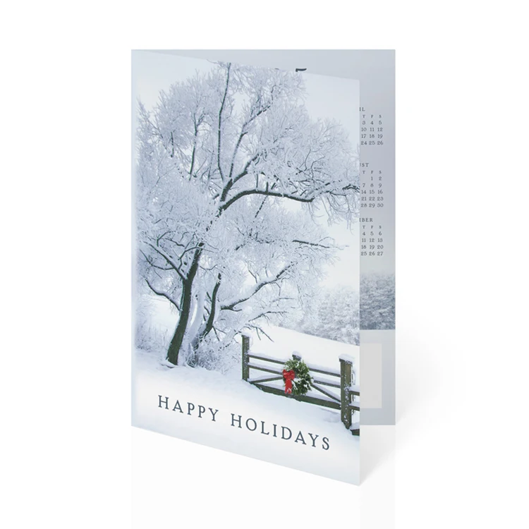 Frosty Winter Holiday Folded Calendar Cards 1