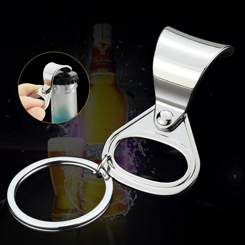 Pull-Ring Shaped Soda and Beer Bottle Opener Keyring 1