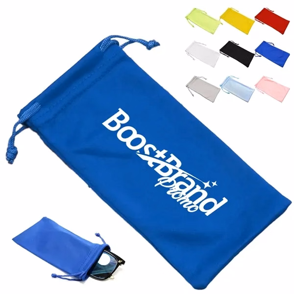 Custom Microfiber Pouch with Drawstring & Logo — Multi-Use Protective Travel Organizer