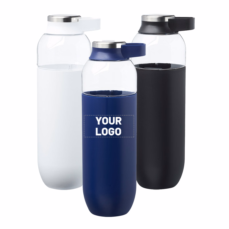 Plastic Water Bottles with Carrier Handle, 27 oz.