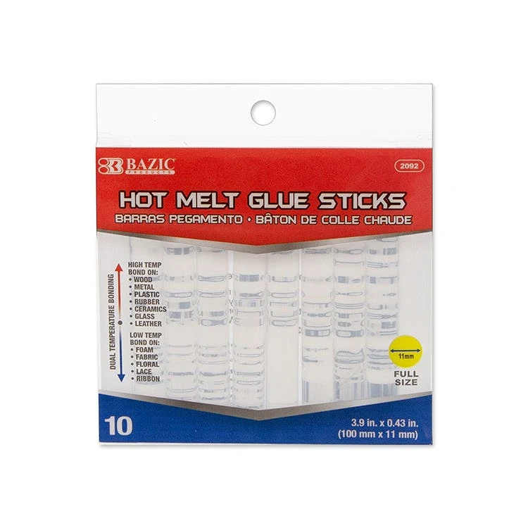 Dual Temp Hot Melt Glue Sticks - 10 Count Full Size 100mm x 11mm 1