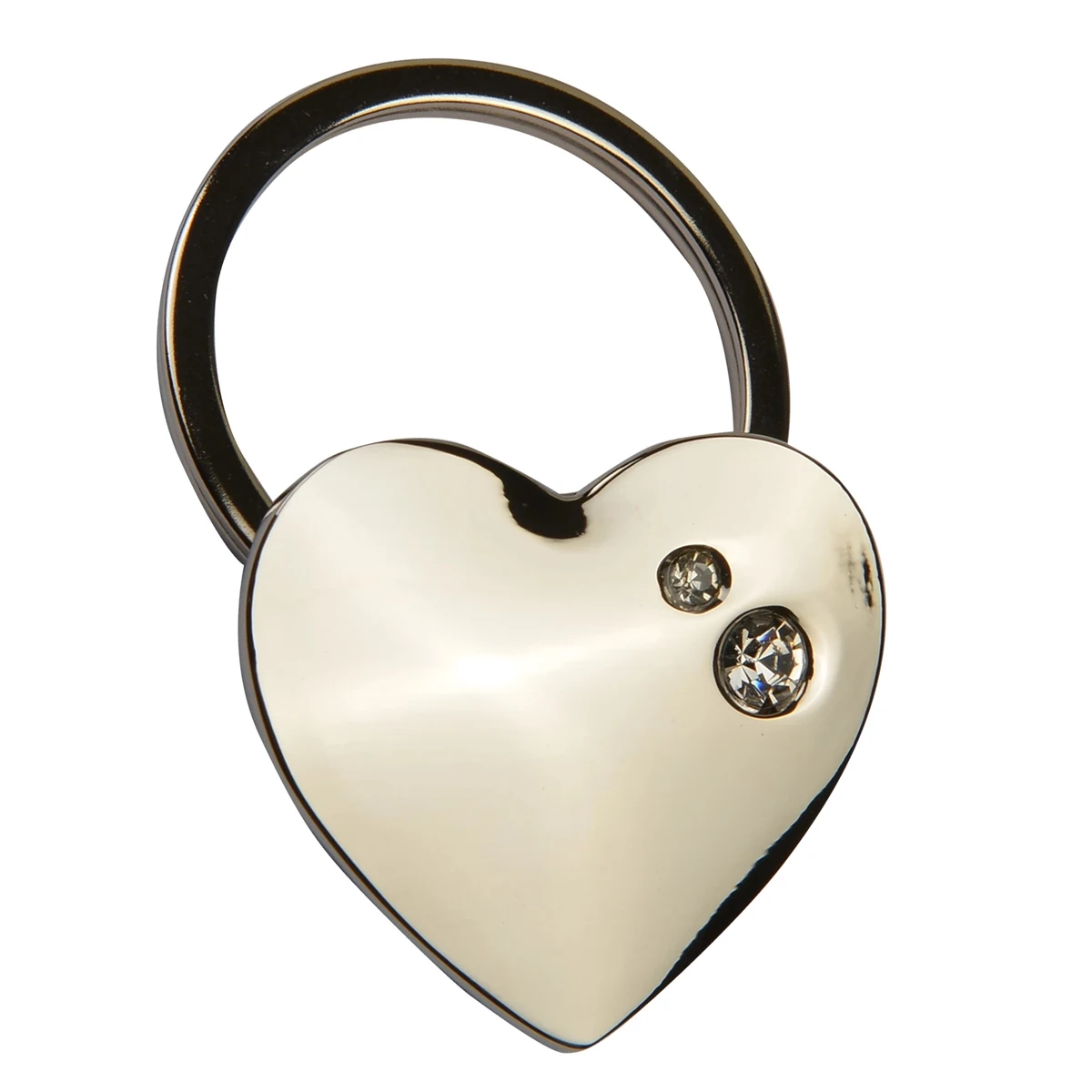 Metal Heart Double Crystal Key Chain 1
